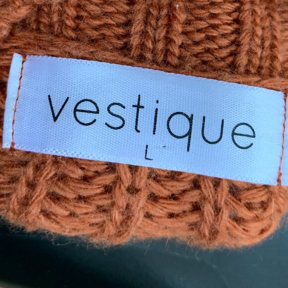 Vestique Cropped Crewneck Knit Long Sleeve Sweater Sz L - Picture 12 of 13